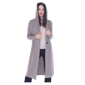 PK18A91HX 100% Pure Cashmere Long Coat Double Botton Full Length Overcoat with Hoodie